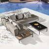 Barite Sofa Set With Built-In Side Table And With Coffee Table
