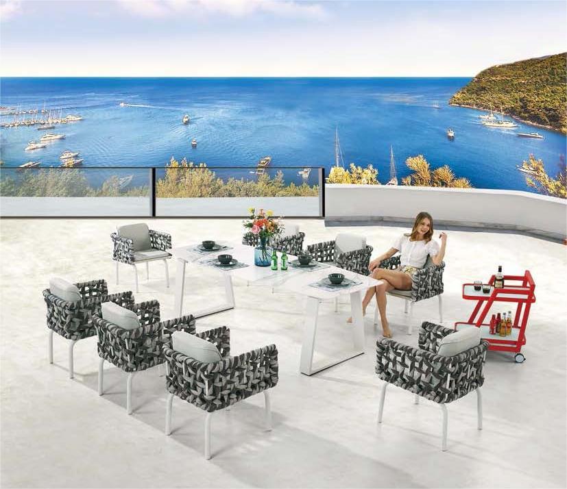 Aurora Dining Set For Eight With Trolley