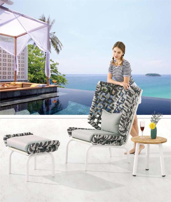 Aurora High Back Chair With Ottoman and Coffee Table
