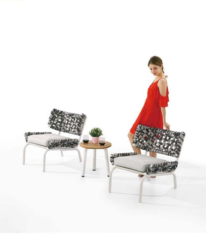Aurora Low Back Chair Set For Two With Coffee Table
