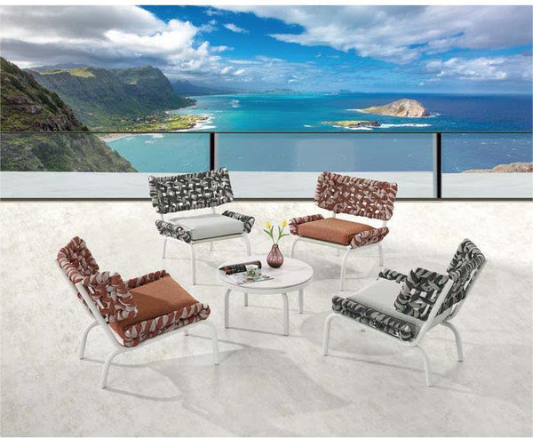 Aurora Low Back Chair Set For Four With Coffee Table