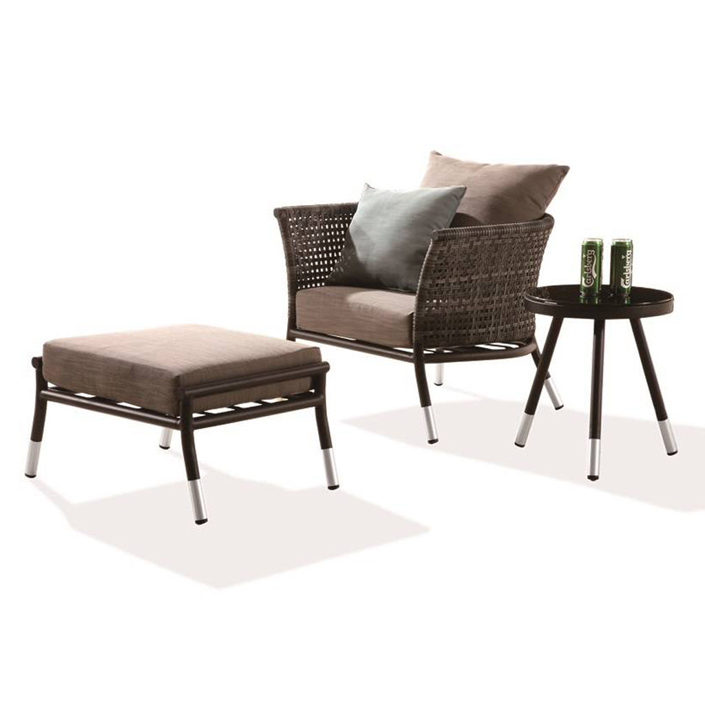 Fatsia Club Chair With Ottoman And Side Table