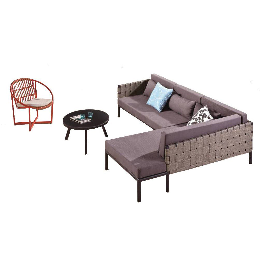 Asthina Sofa With Coffee Table And A Round Chair