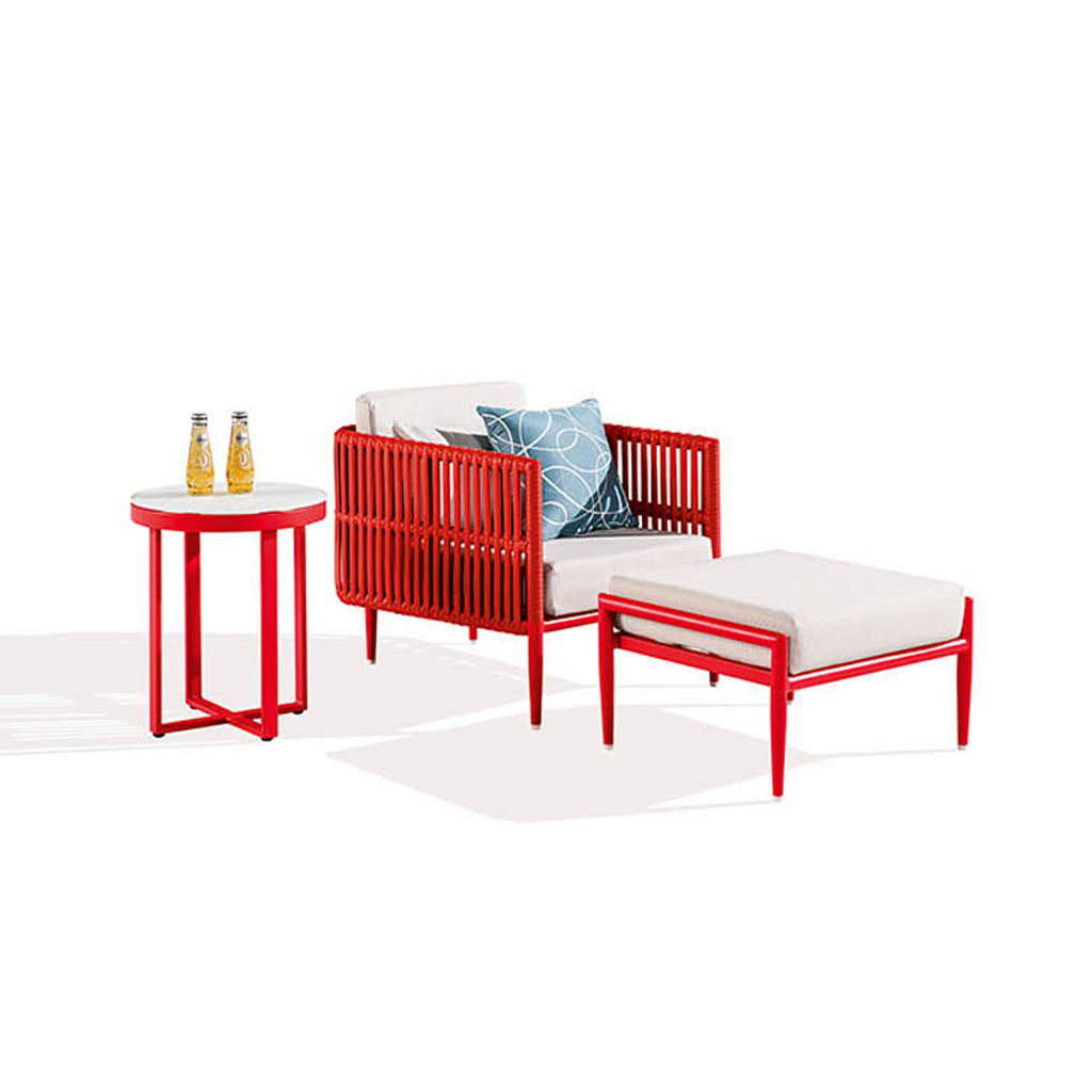 Kitaibela Club Chair With Ottoman And Side Table