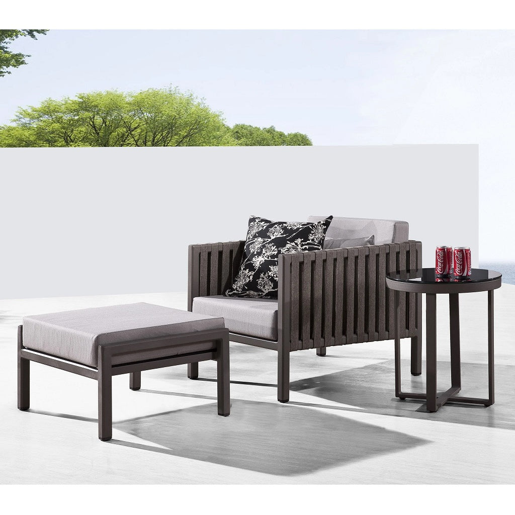 Garnet 1 Seater With Ottoman And Round Side Table