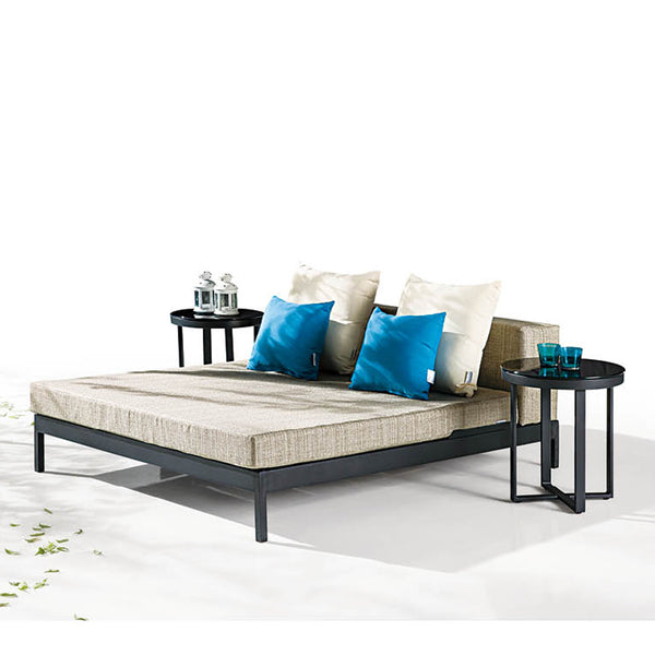 Barite Leisure Bed With 2 Side Round Tables