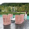 Apricot High Back Sofa Set With Coffee Table
