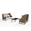 Asthina Outdoor 5 Seater High Back Sofa Set With Coffee Table