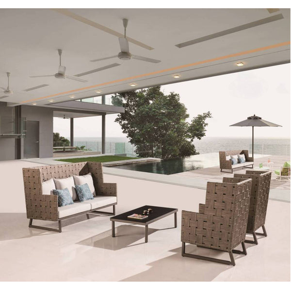 Asthina Outdoor 5 Seater High Back Sofa Set With Coffee Table