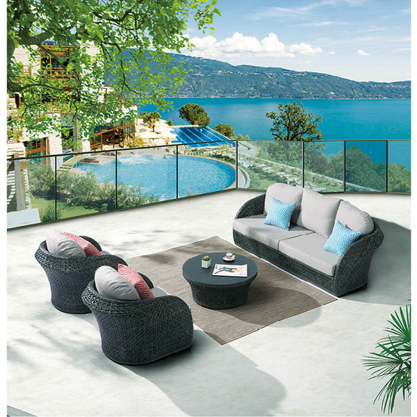 Evian Sofa Set With Round Coffee Table