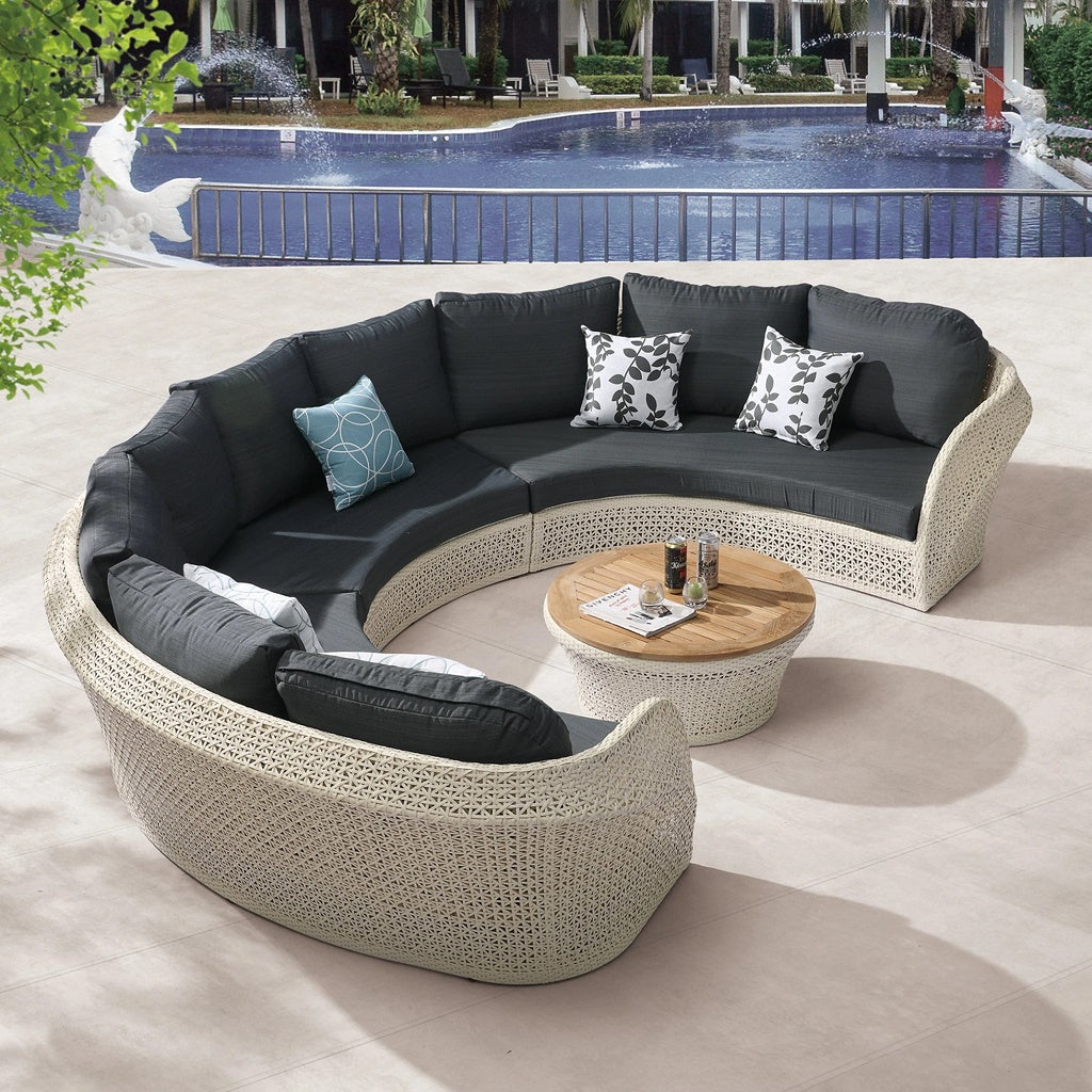 Evian Sofa For 6 (3pc) With Round Coffee Table