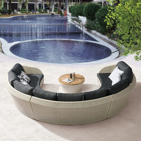 Evian Sofa For 6 (3pc) With Round Coffee Table