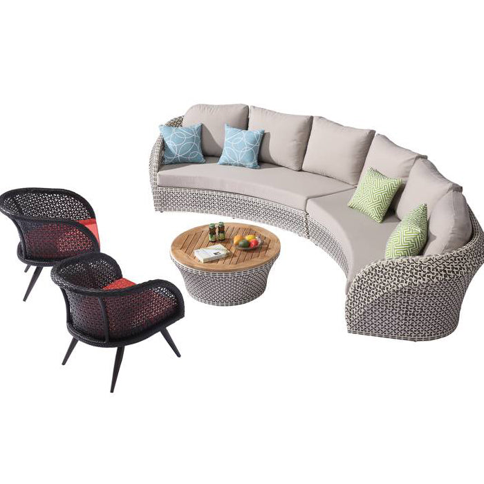 Evian Sofa Set With 2 Chairs And Round Coffee Table