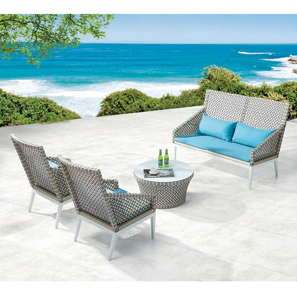 Provence High Back Loveseat Set With Chairs For 4