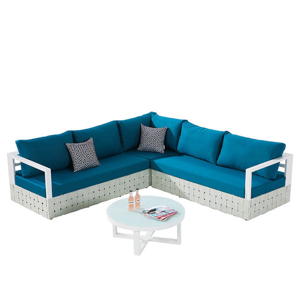 Edge Sofa Set For 5 With Round Coffee Table