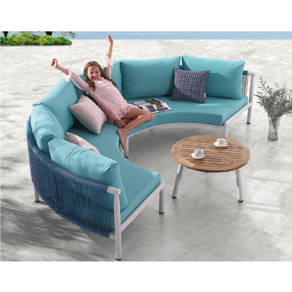 Venice Curved Sofa (2pc) With Round Coffee Table