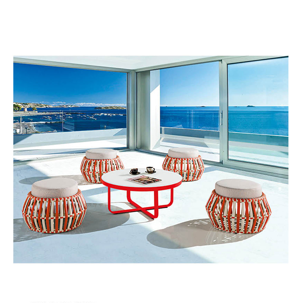 Apricot Backless Chair With Coffee table
