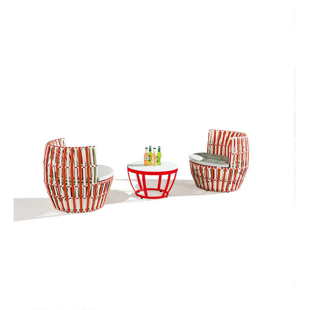 Apricot Round Chairs With Coffee Table