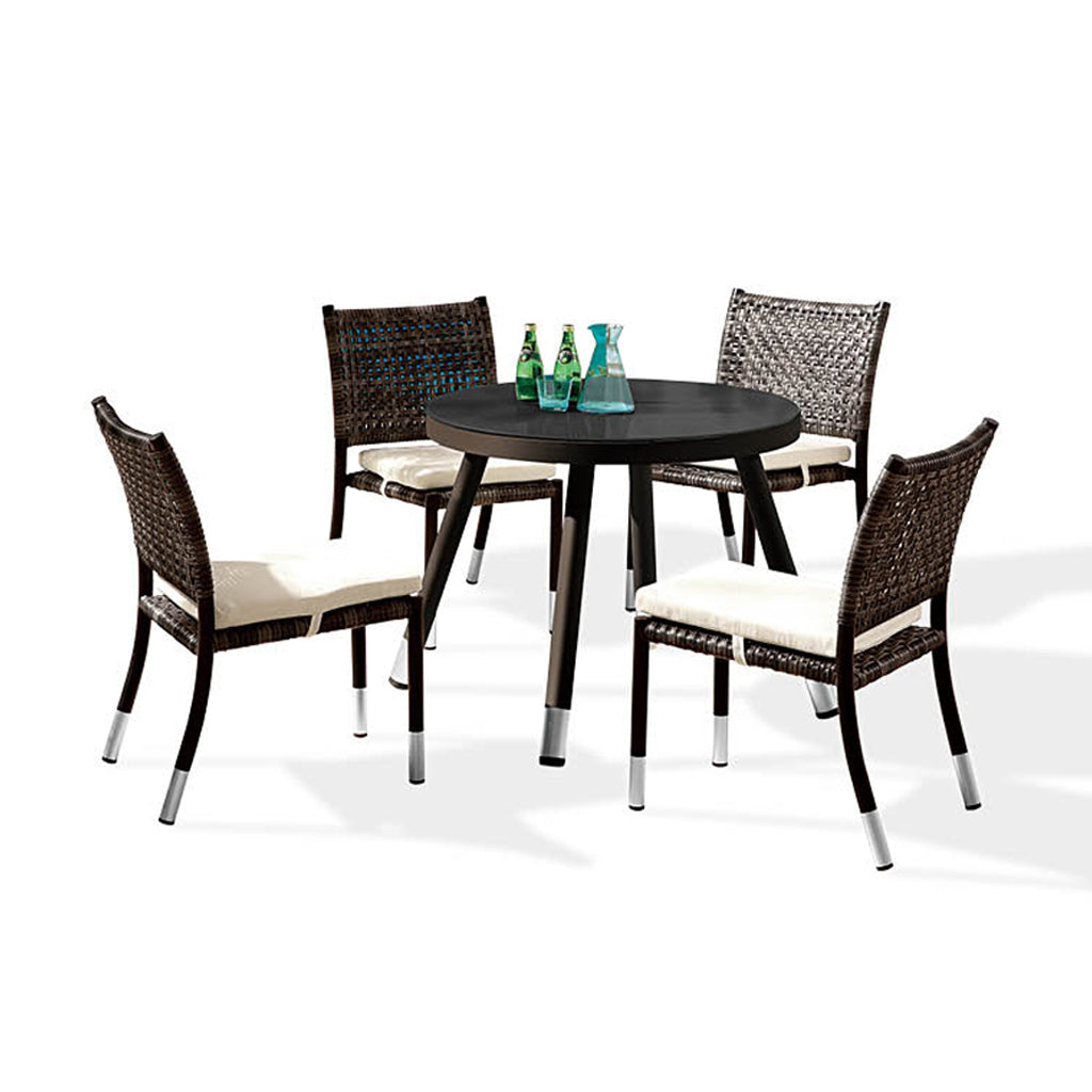 Fatsia Dining Set With Round Table and Armless Chairs