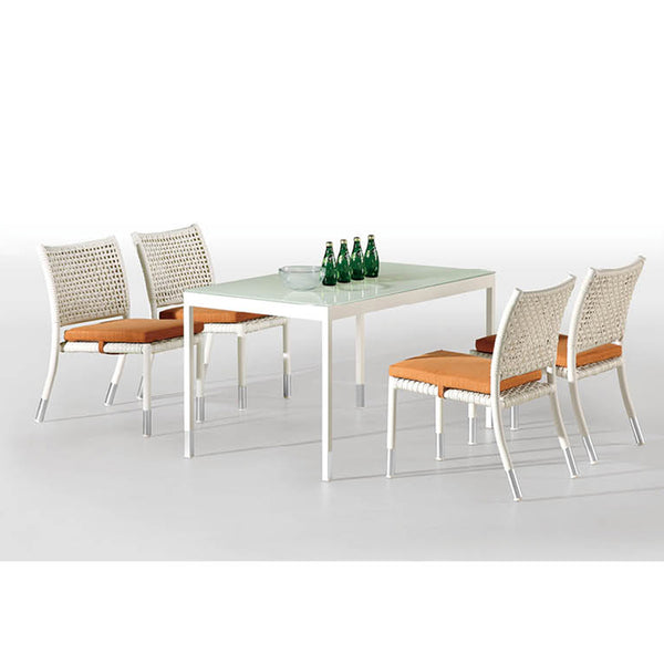 Fatsia Dining Set With Rectangular Table and Armless Chairs