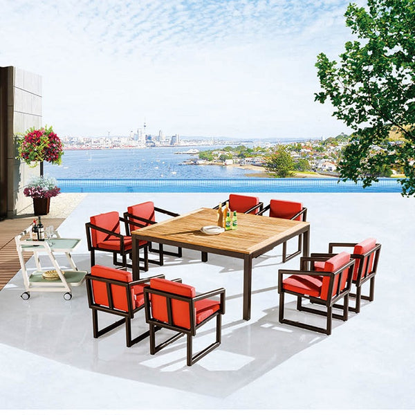 Amber Square Dining Set For 8 With Trolley