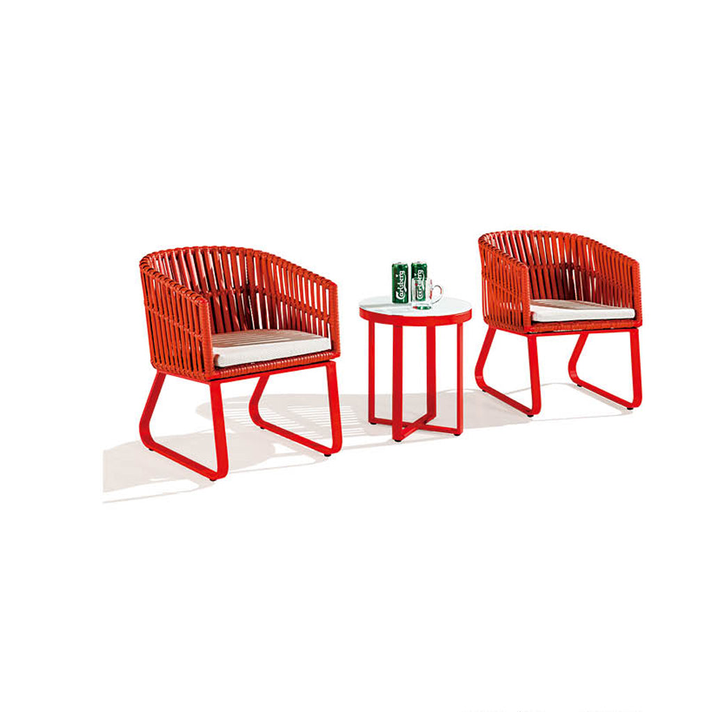 Apricot Seating Set For 2 With Side Round Table