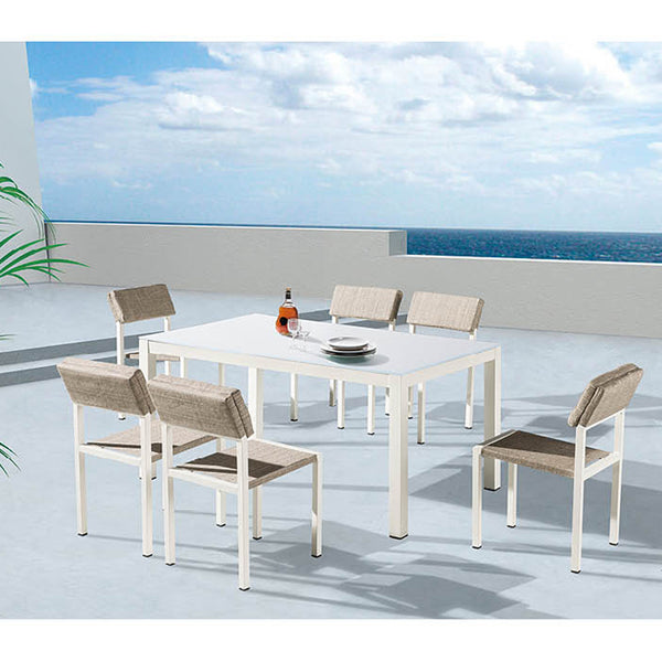 Barite Dining Set For 6 With Armless Chairs
