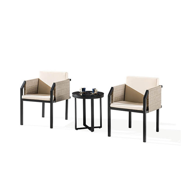 Barite Seating Set For 2 With Chairs w/ Side Fabric