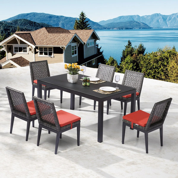Provence Dining Set With Armless Chairs For 6