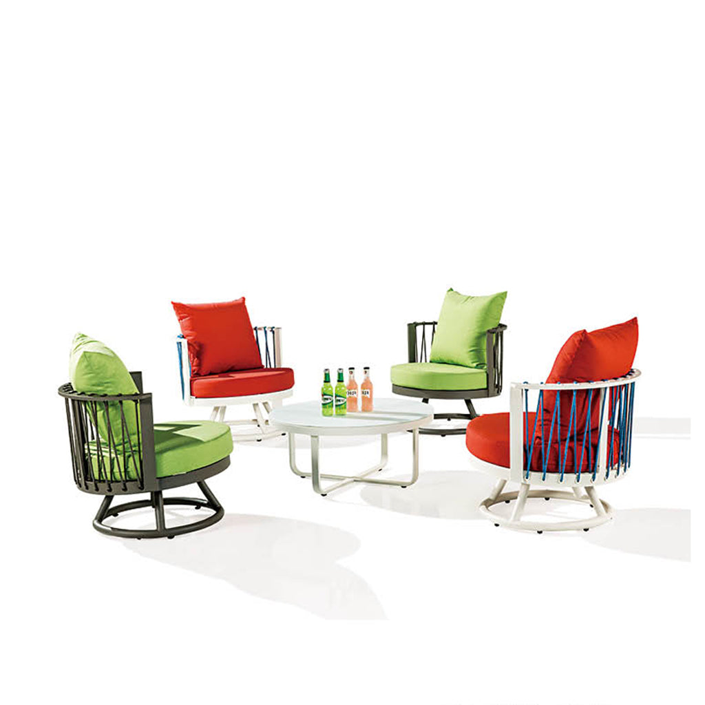 Hyacinth Seating Set For 4 With Coffee Table