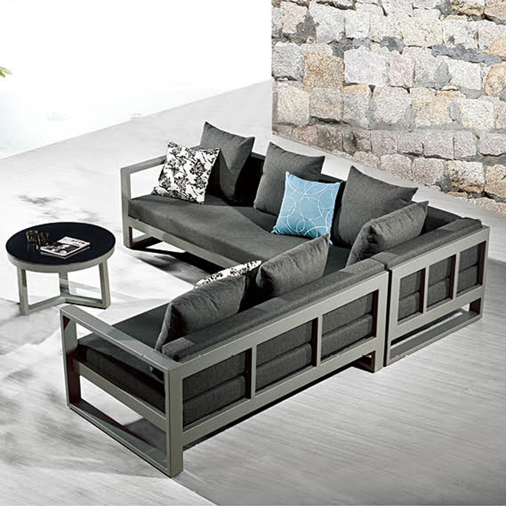 Amber "V" Shape Sectional Set With Coffee Table
