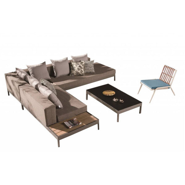 Barite Sofa Set With Built-In Side Table And With Coffee Table