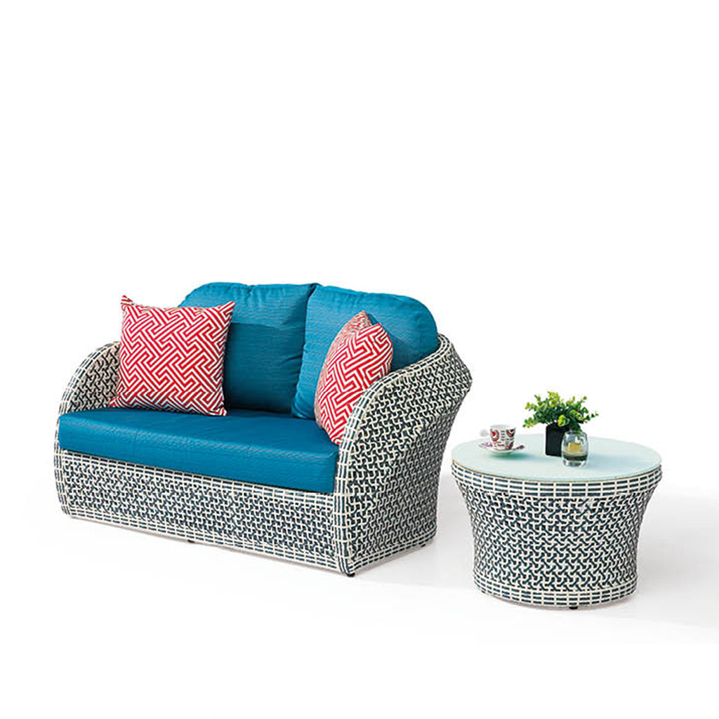 Evian Loveseat With Round Side Table