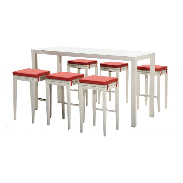 Florence Bar Set With Backless Stools For 6