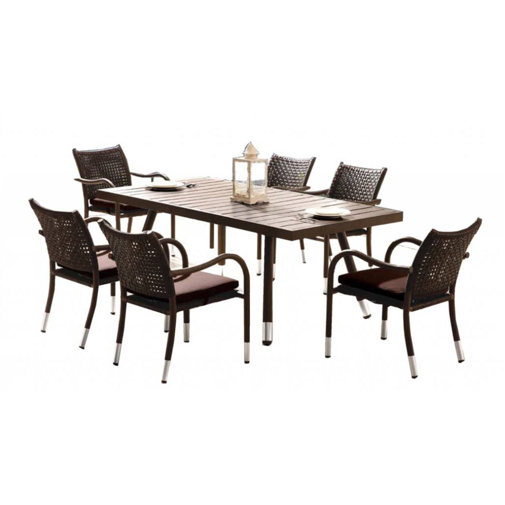 Fatsia Dining Set For 6 With Arms
