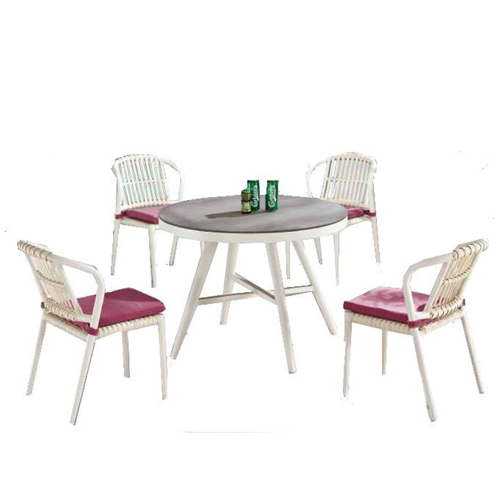 Kitaibela Armless Dining Chair With Coffee Table