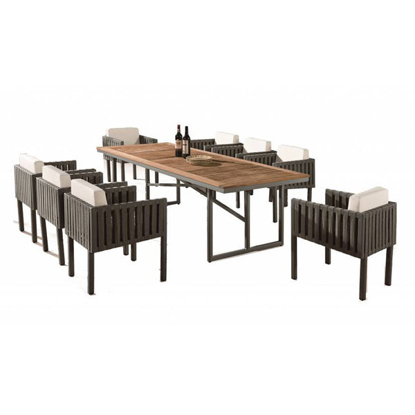 Garnet Dining Set For 8 With Side Straps