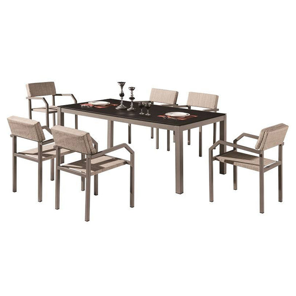 Barite Dining Set For 6 With Arms