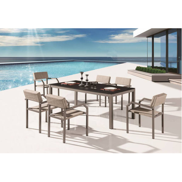 Barite Dining Set For 6 With Arms