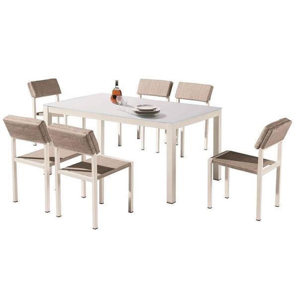 Barite Dining Set For 6 With Armless Chairs