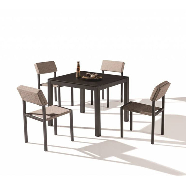 Barite Dining Set For 4 With Armless Chairs