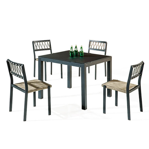 Hyacinth Dining Set For 4 With Chairs Without Arms