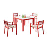 Hyacinth Dining Set For 4 With Arms
