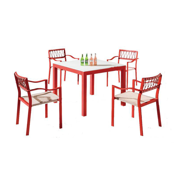 Hyacinth Dining Set For 4 With Arms