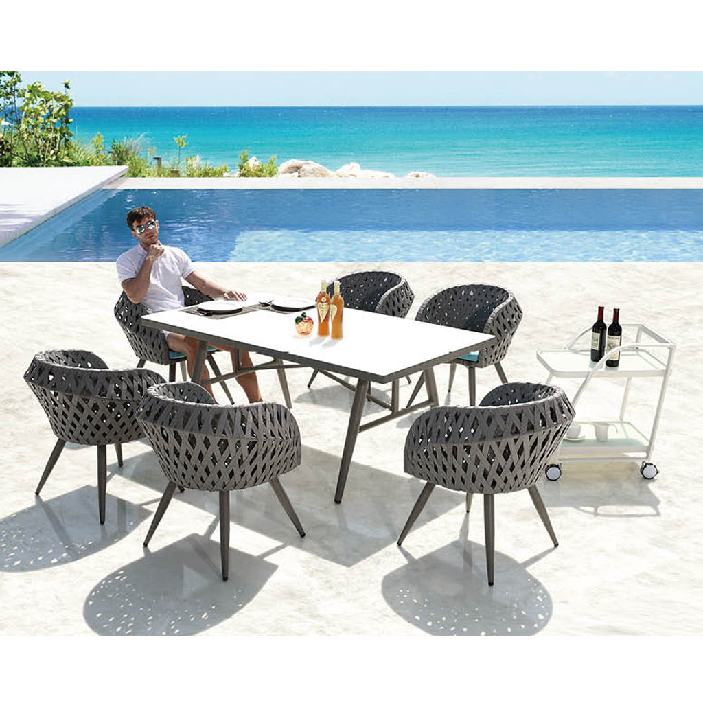 Verona Dining Set For 6 With Trolley