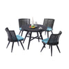 Evian Armless Dining Set For 4 With Round Table