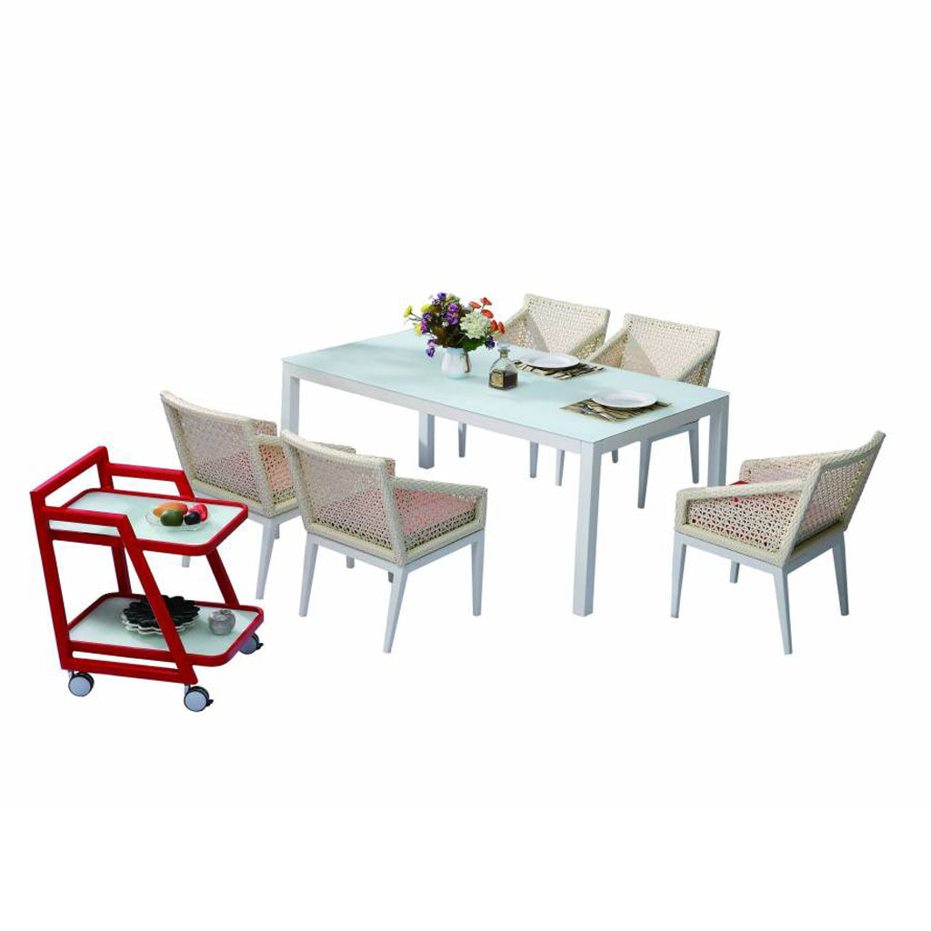 Provence Dining Set For 6 With Trolley