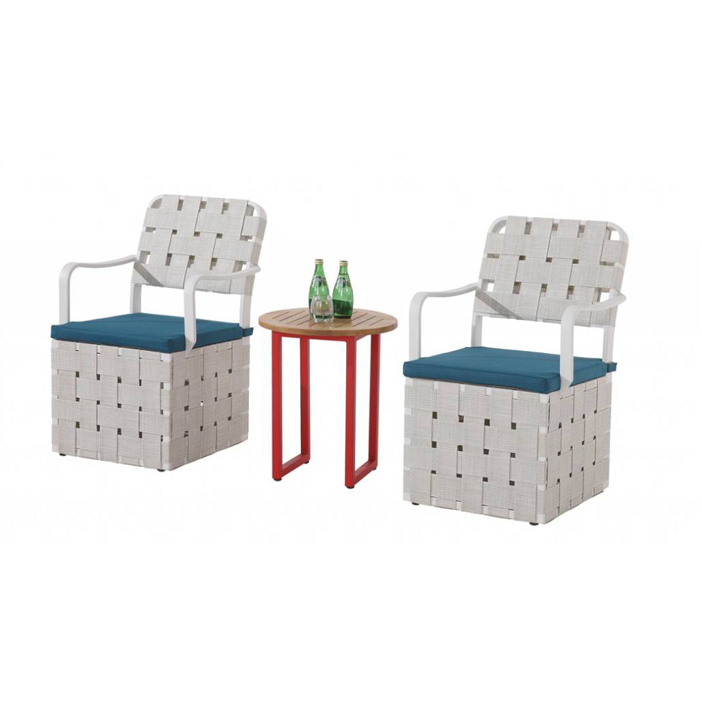 Edge Seating Set For 2 With Woven Sides Chair