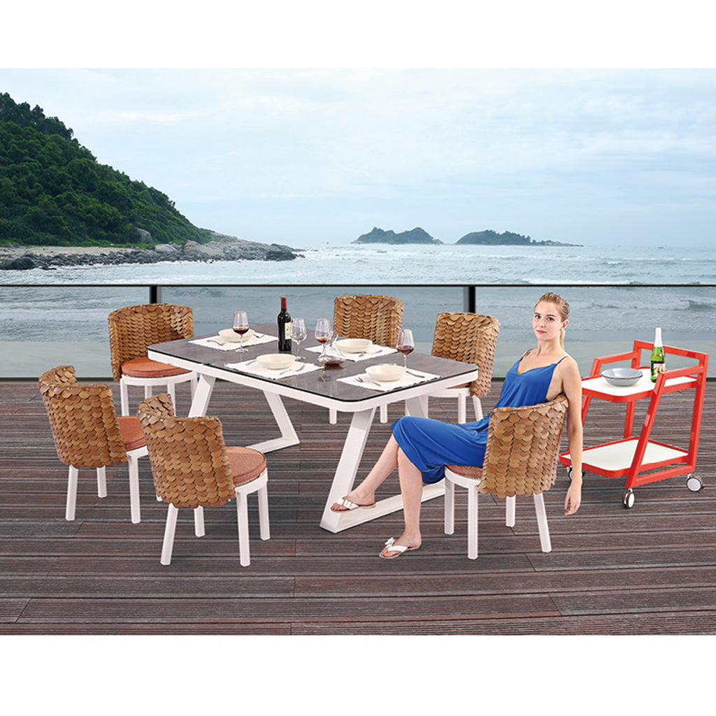 Manis Dining Set For Six With Trolley
