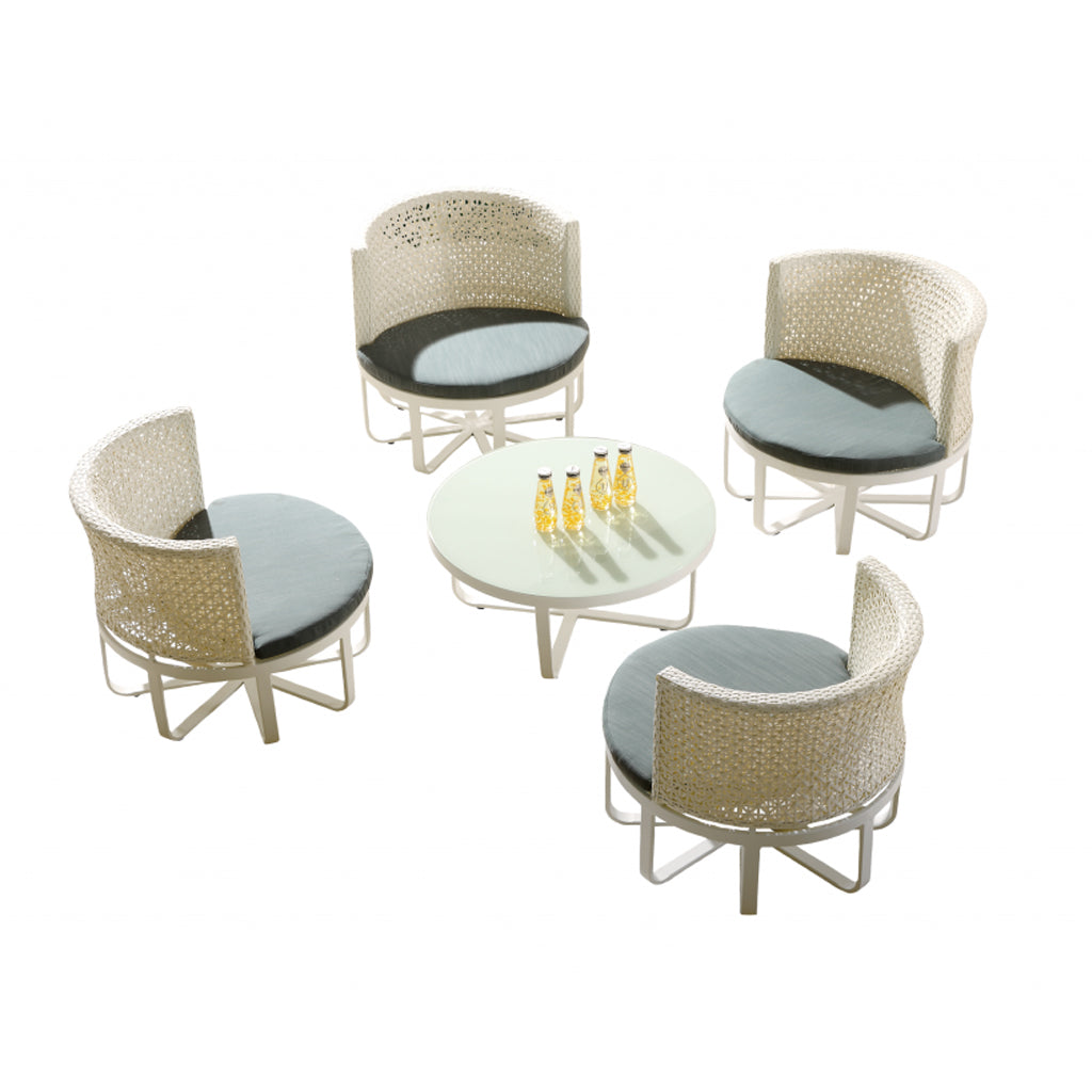 Orlando Round Seating Set For 4 With Coffee Table